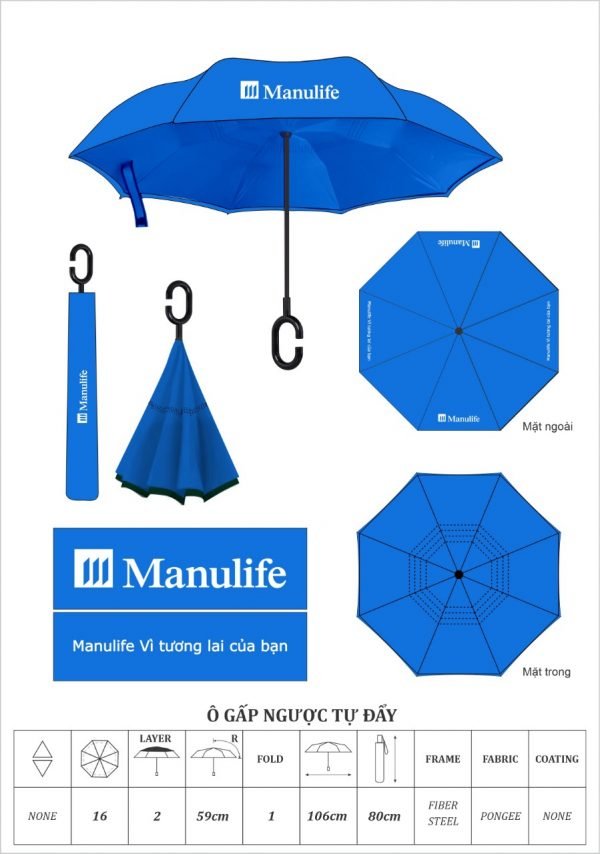 Ô dù gấp ngược Manulife