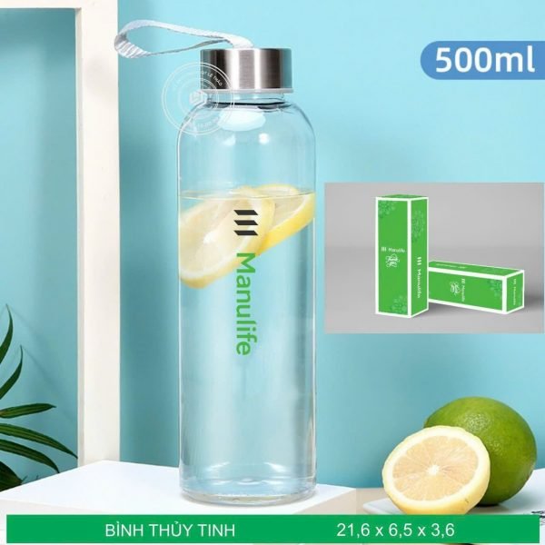 Bình thủy tinh cao cấp 500ml có dây xách